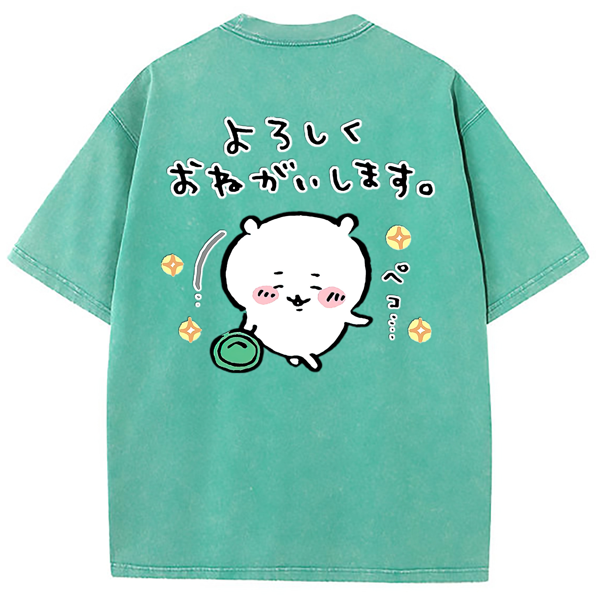 （画像用） ちいかわ ちいかわ Chii-kawa chiikawa 綿100% ヴィンテージ風 半袖Tシャツ（背面プリント）